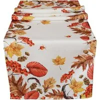matches21 HOME & HOBBY Tischdecke Tischläufer Druck bunt Blätter Herbstlaub 40x140 cm (1-tlg)