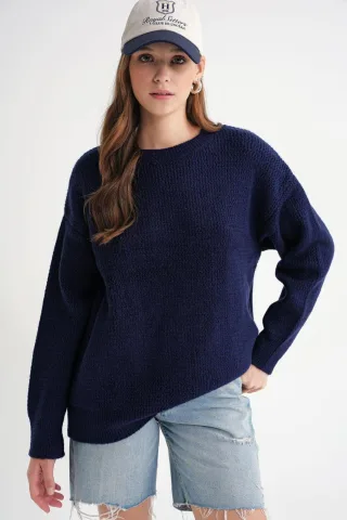 Langarm-Rippstrickpullover