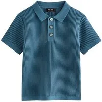 Next Polokragenpullover Strick-Poloshirt mit Knopfdetail 100 % Baumwolle (1-tlg)