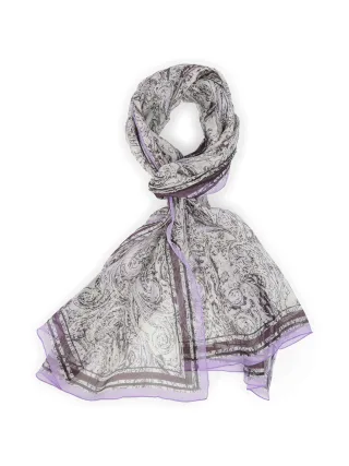 Marc Cain Collections - Seidenschal mit Ornament-Print vapor blue - Gr. - OS