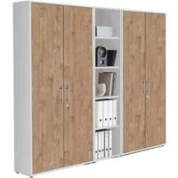 BMG Möbel Aktenschrank Büromöbel Office Edition 10 (Aktenschrank Regal Set, besteht aus 2x Aktenschrank und 1x Regal) mit viel Stauraum, abschließbar