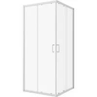 welltime Eckdusche New Trento, BxT: 100x100 cm, Einscheibensicherheitsglas, Extrahohe 195cm, 6mm ESG, verbessertes Rollensystem