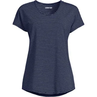 Shirt aus Baumwolle/Modal-Mix mit Ballett-Ausschnitt für Damen, Damen, size: regular, Grün, Baumwolle Modal, by Lands' End