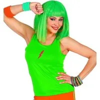 Widmann S.r.l. Kostüm Tank Top, Neon Grün - 80er Jahre Disco Kostüm