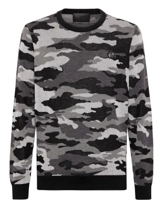 Rundhalspullover Camouflage