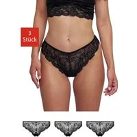 SNOCKS Brasilslip Damenslips aus Spitze Unterhose (3-St) aus weicher Spitze mit Blütenelementen, bequem und elegant