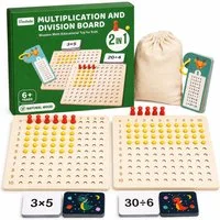 White Fox Studio Lernspielzeug 2-in-1 Holz-Rechenbrett – Multiplikation & Division ab 3 Jahren (Rechnen, 1-St., Division Multiplikation), 2-in-1 Funktion: Multiplikation & Division in einem Brett
