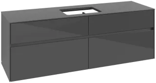 Villeroy & Boch Waschtischunterschrank Collaro C12000 1600x548x500mm Glossy Grey C12000FP