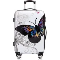Deuba Hartschalen-Trolley, 4 Rollen Rollen, Schloss Doppelrolle Hartschale Teleskopgriff Trolley Reisekoffer XL