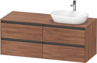 Duravit Ketho.2 Konsolenwaschtischunterbau wandhängend Nussbaum Matt 1400x550x568 mm - K24898R797900 K24898R79790000