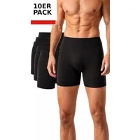 Berrak Boxershorts Herren Baumwolle langes Bein Schwarz 10er Pack (Spar-Set, 10-St., 10er-Pack) Premium Qualität A1125