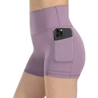 Smilodox Shorts Lissa, High Waist Radlerhose mit seitlichen Eingrifftaschen, elastisch Figurformender Bund, enganliegend, Training Alltag Fitness Yoga