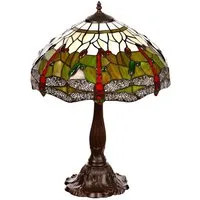 BIRENDY Stehlampe Lampe im Tiffany-Stil 16 Zoll Libelle Tiere Rose Tischlampe
