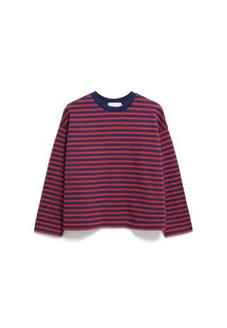 Armedangels - FRANKAA MAARLEN STRIPE SWEAT blue noon-coral blush - Gr. - L
