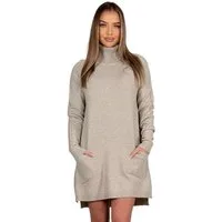 Mississhop Strickkleid Damen Strickkleid A-Linien Kleid mit Rollkragen und mit Taschen M.428