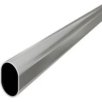 MS Beschläge Kleiderstange Garderobenstange verchromt 30x15mm oval Wandhalter