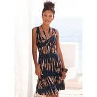 Buffalo Jerseykleid mit Alloverdruck und Bindeband im Nacken figurbetontes Trägerkleid, Sommerkleid, Strandkleid, sommerlich