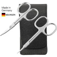 EloModa Maniküre-Kosmetik-Etui Solingen Nagelscheren Set mit Turmspitz-Schere & Echtleder Etui Made, 2 tlg., Nagelschere und Turmspitz-Schere