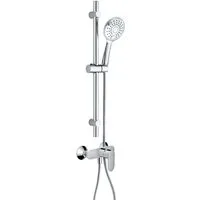hansgrohe Duscharmatur Vernis Blend Einhebelmischer Set mit Aloni Handbrause und Regendusche (Spar-Set) Aufputz Wandmontage, Armatur in chrom oder schwarz matt