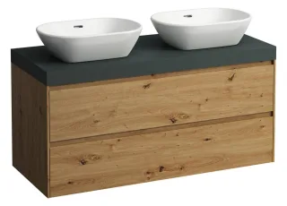 LAUFEN WTU+WT-Platte LANI 495x1185x580 m.Aus re+liPL.65 mm (verkgr) 2Schubl wildeiche, H405574112267 H4055741122671