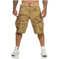 Geographical Norway Cargoshorts Herren Shorts mit abnehmbarem Gürtel (mit abnehmbarem Gürtel) in Unifarbe, mit Tunnelzug
