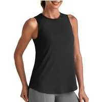G4Free Tanktop Damen hoher Halsausschnitt, sportliche lange Tanks, ärmellos Sommer-Lauf- und Fitnessstudio-Shirts