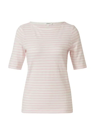 s.Oliver - T-Shirt pink/weiß - Gr. - 38