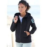 Elbsand Kapuzensweatjacke Kalea mit großem Logodruck hinten, bequeme Freizeitjacke mit Taschen
