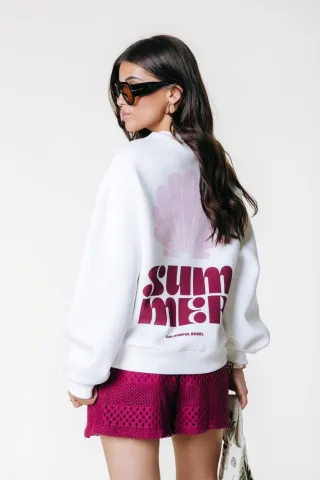 colourful rebel - Summer Shell Dropped Shoulder Sweat Standard white - Gr. - L