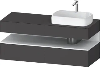 Duravit Qatego Konsolenwaschtischunterbau wandhängend Graphit Matt 1400x550x600 mm - QA4766018490000 QA4766018490000