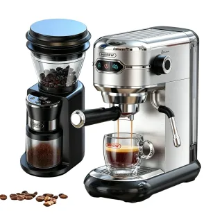 [EU Direct] HiBREW H11 Espresso Machine & G3 Burr Grinder Set Semi Automatic Coffee Maker with 19Bar Pressure 34-Setting