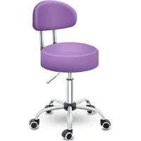 TRESKO Drehhocker Rollhocker mit Lehne, Arbeitshocker höhenverstellbar 46-58 cm, Bürostuhl mit Rollen Hocker Drehstuhl Kosmetikhocker