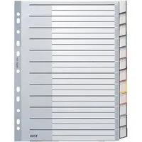 LEITZ Aktenordner 1274, Register mit Fenstertaben, DIN A4 überbreit, 12-tlg., Kunststoff