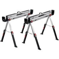 metabo Sägebock Arbeitsbock Set MAB 82, 1180 kg max. Belastbarkeit, (2-St), höhenverstellbare Standbeine, klappbar, Tragegriff für Transport