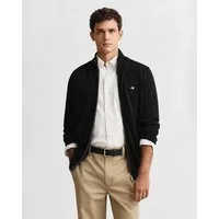 Gant Cardigan CASUAL COTTON ZIP CARDIGAN Mit Rippbündchen an Stehkragen, Ärmeln und Saum