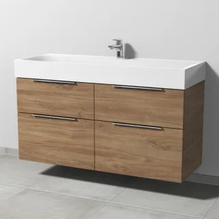Sanipa 3way Waschtischunterbau zu Kaldewei Silenio Waschtisch mit 4 Auszügen, Eiche-Kansas UM45759