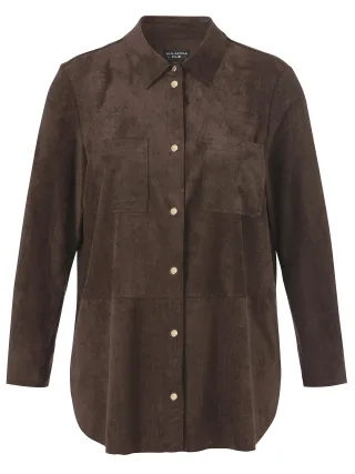 VIA APPIA DUE - Bluse Hemdkragen 1/1 Arm kaffee - Gr. - 50