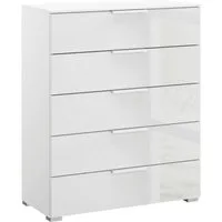rauch Schubkastenkommode Kommode Sideboard Wäscheschrank Schrank SKAT MERIDIAN (inkl. SOFT-CLOSE-FUNKTION), mit 5 Schubladen mit Glasfront in elegantem Design MADE IN GERMANY