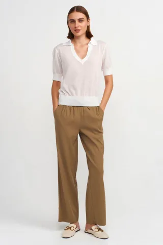 Weite Tencel-Hosen für Damen mit Kordelzugbund