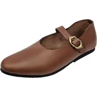 Vehi Mercatus Ritter-Kostüm Mittelalter Schuhe Damen Braun Riemchenschuhe