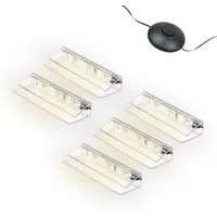 kalb LED Glaskantenbeleuchtung LED Glaskantenbeleuchtung Clip Set 3000K/5000K Transparent Plug & Play, 5er Set warmweiß