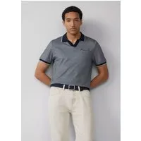 s.Oliver Poloshirt Poloshirt zweifarbiger Piqué, offener V-Ausschnitt, abgesetzte Rippbündchen