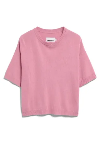 Armedangels - Strick-T-Shirt aus Leinenmischung mit Rundhalsausschnitt pink - Gr. - S