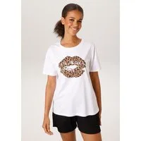 Aniston CASUAL T-Shirt mit extravaganten Lippen im Animal-Print
