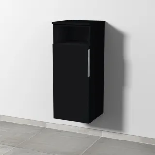 Sanipa 3way Mittelschrank mit 1 Tür und 1 offenem Fach, Schwarz-Matt, UF13208 UF13208
