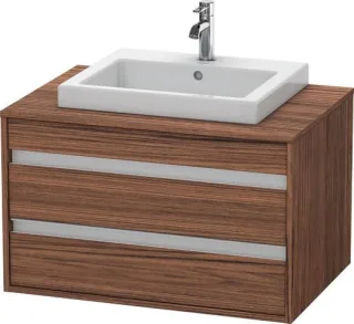 Duravit Ketho Konsolenwaschtischunterbau wandhängend Nussbaum dunkel Matt 800x550x496 mm - KT6754021 KT675402121