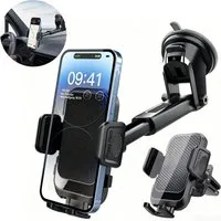 MOPUEA Smartphone-Halterung 2 IN 1 Auto Handyhalterung 360° Drehbar Saugnapf Einhandbedienung, (Auto Handyhalterung mit Saugnapf und 360° Drehung, Geeignet für Navigation Musik und Freisprechen im Auto, 360° drehbar kratzfest und stabiler Saugnapf Ha