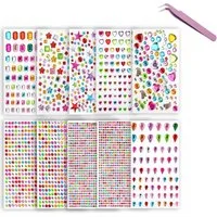FELIXLEO Schmuckset Selbstklebende Glitzersteine Bastel Strasssteine Set (14056-tlg)