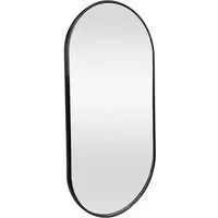 en.casa Wandspiegel, »Picciano« Spiegel mit Aluminiumrahmen oval 40x80 cm Schwarz