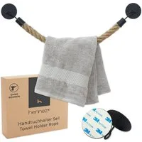 HENNEZ Handtuchhalter "Anton", Handtuchstange ohne Bohren - Handtuchhalter Seil